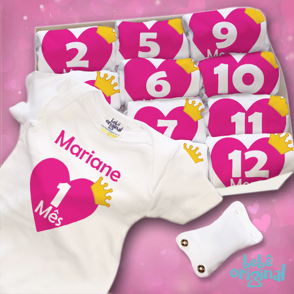Kit Mesversario Coracao Com Nome Bebe Original Bebe Original Kit Mesversario Coracao Com Nome Bebe Original Bebe Original