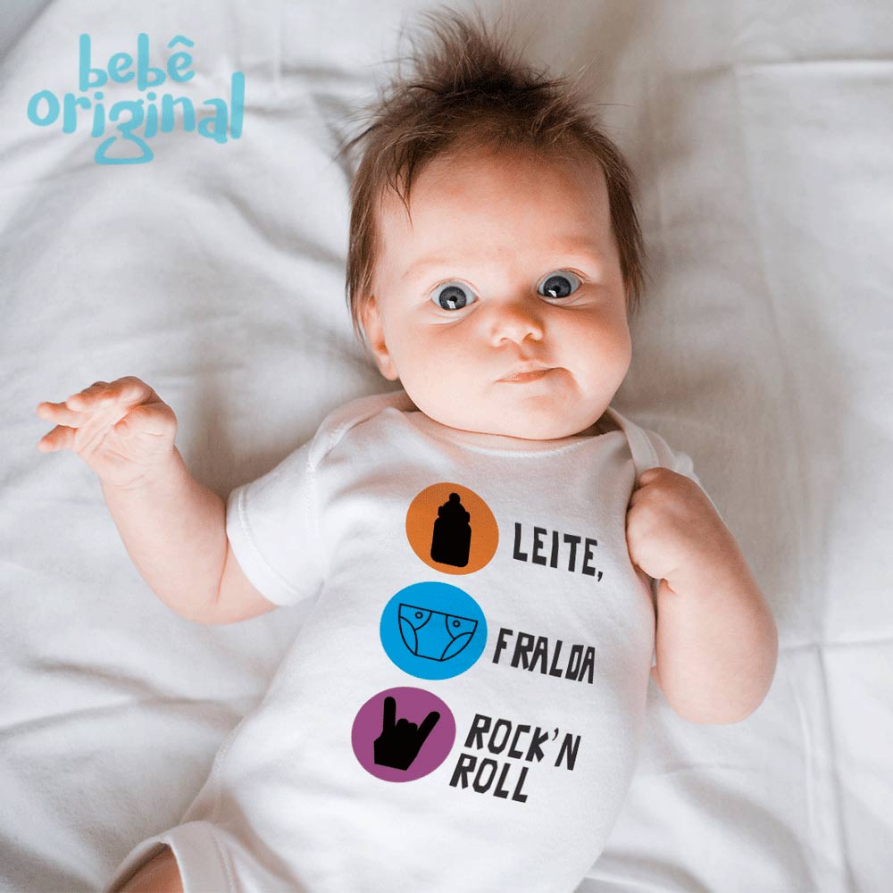 Body Leite, fralda e rock | Bebê Original® - Bebe Original