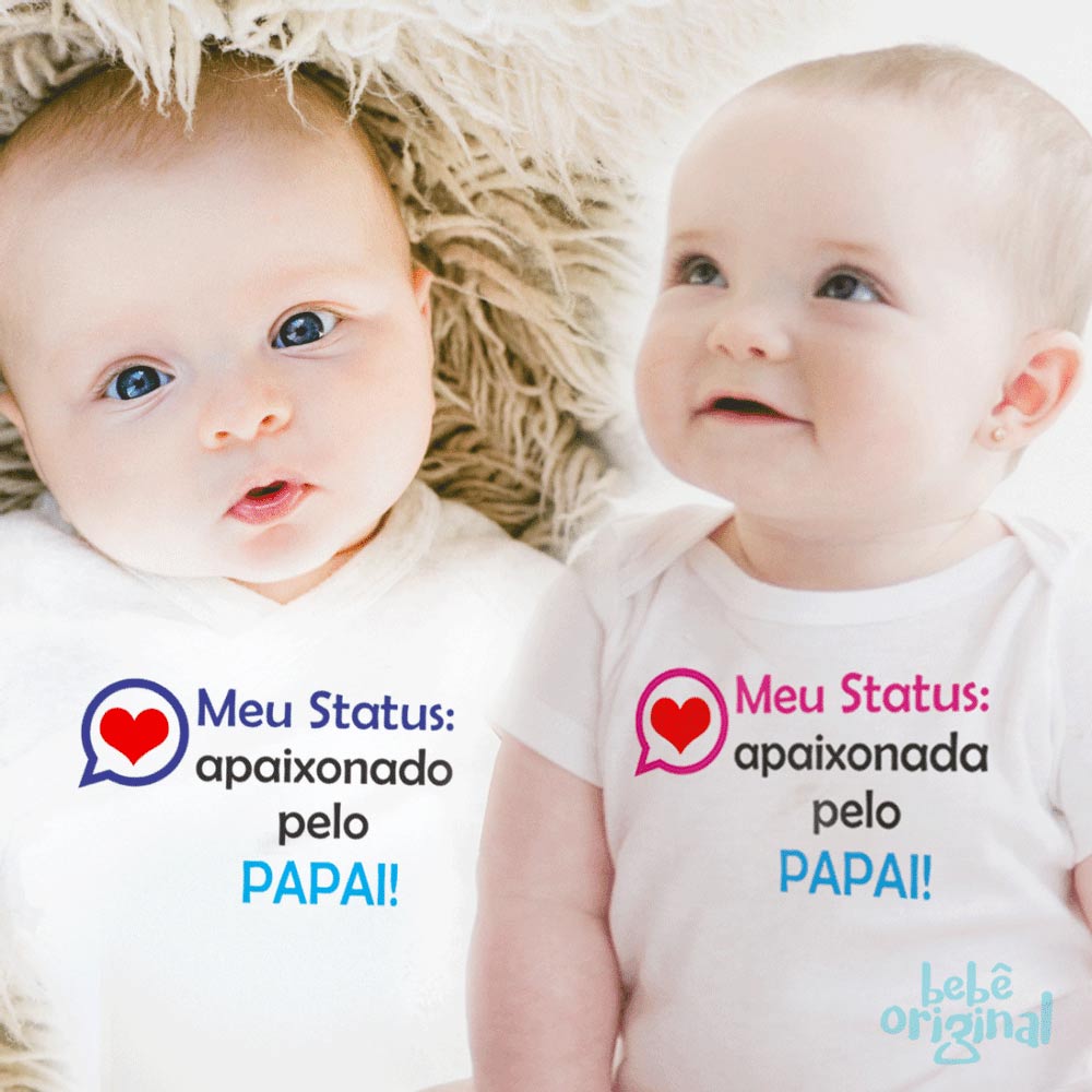 Body Meu Status Apaixonada Pelo Papai Bebe Original Bebe Original Body Meu Status Apaixonada Pelo Papai Bebe Original Bebe Original